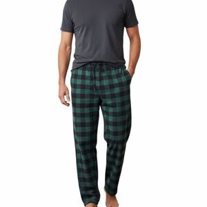 EDDIE BAUER Men’s Green Black Plaid Flannel Pajama Lounge Pants Size Small
